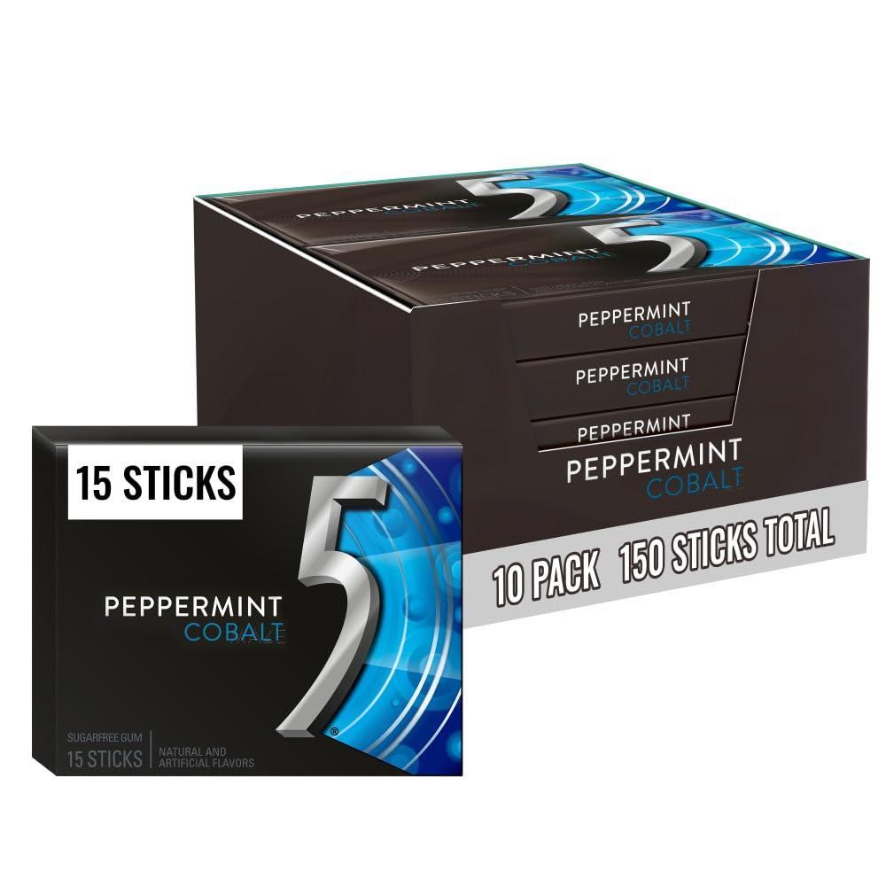 image:image5 Gum Spearmint Rain Sugar Free Chewing Gum Bulk 15 Stick Box Pack of 10Peppermint Cobalt