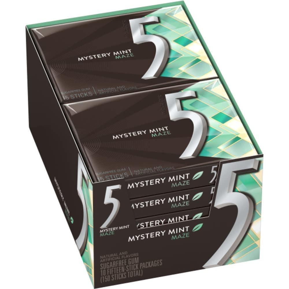 image:image5 Gum Spearmint Rain Sugar Free Chewing Gum Bulk 15 Stick Box Pack of 10Sweet Mint Maze