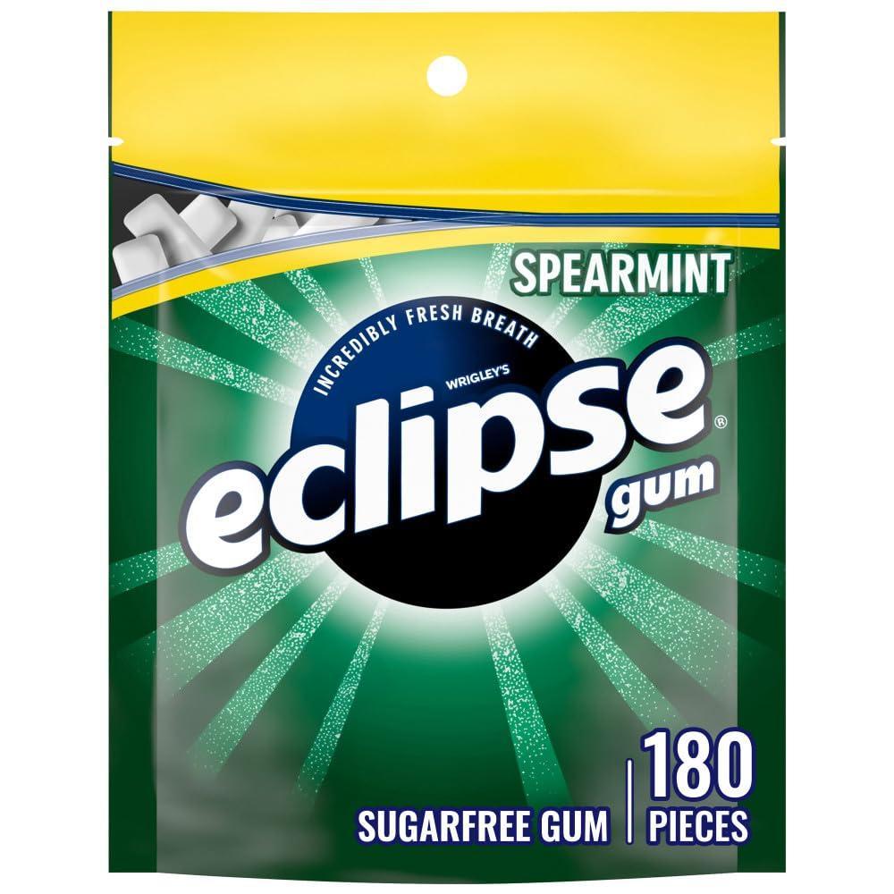 image:imageECLIPSE Spearmint Chewing Gum Sugar Free Mint Gum Bulk Pack 88 Ounce 180 Piece Bag180 Count Pack of 1