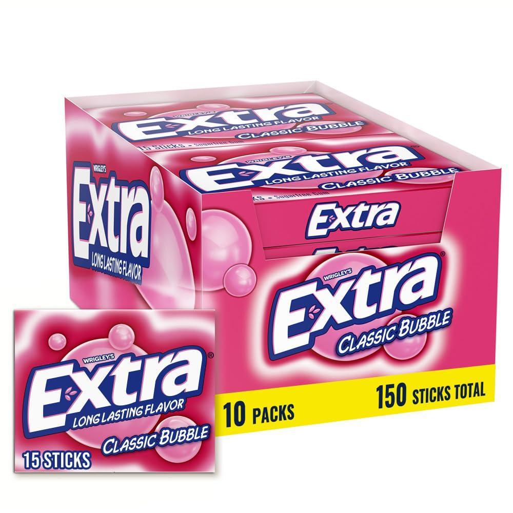 image:imageEXTRA Polar Ice Chewing Gum Packs Sugar Free Gum in Bulk for Fresh Breath 15 SticksClassic Bubble