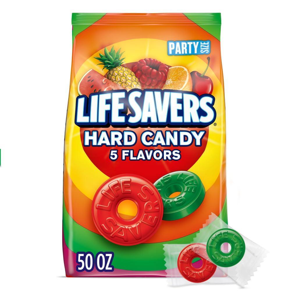 image:imageLIFE SAVERS Hard Candy Bag 5 Flavors Hard Candy Individually Wrapped for Goodie Bags Road Trips Treats Offices Celebrations 50Ounce Party Size50 Ounce Pack of 1