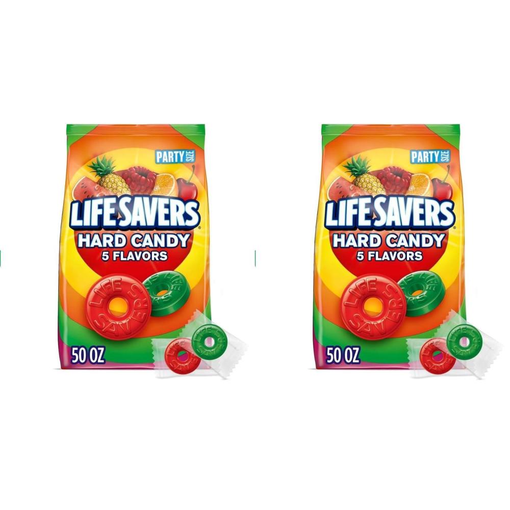 image:imageLIFE SAVERS Hard Candy Bag 5 Flavors Hard Candy Individually Wrapped for Goodie Bags Road Trips Treats Offices Celebrations 50Ounce Party Size50 Ounce Pack of 2