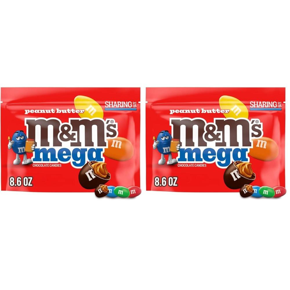 image:imageMampMS Mega Peanut Butter Milk Chocolate Easter Basket Stuffer Easter Candy Share Size 86 Oz Resealable BagFull Size Pack of 2