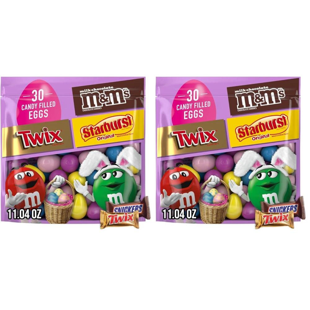 image:imageMampMS SKITTLES Original SNICKERS MILKY WAY amp STARBURST Chocolate and Fruity Easter Candy for Easter Baskets and Eggs 2727 Ounce Bag30 Count Pack of 2