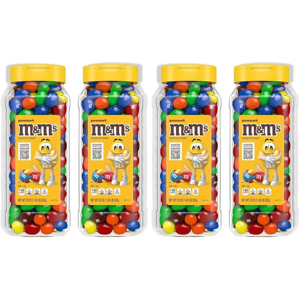 image:imageMampMs Milk Chocolate and MampMS Peanut Bulk Candy Jars Assorted Chocolate Candies Party Size Bulk Candy Movie Night Snacks Resealable and Recyclable 485 Oz Total Pack of 2Peanut