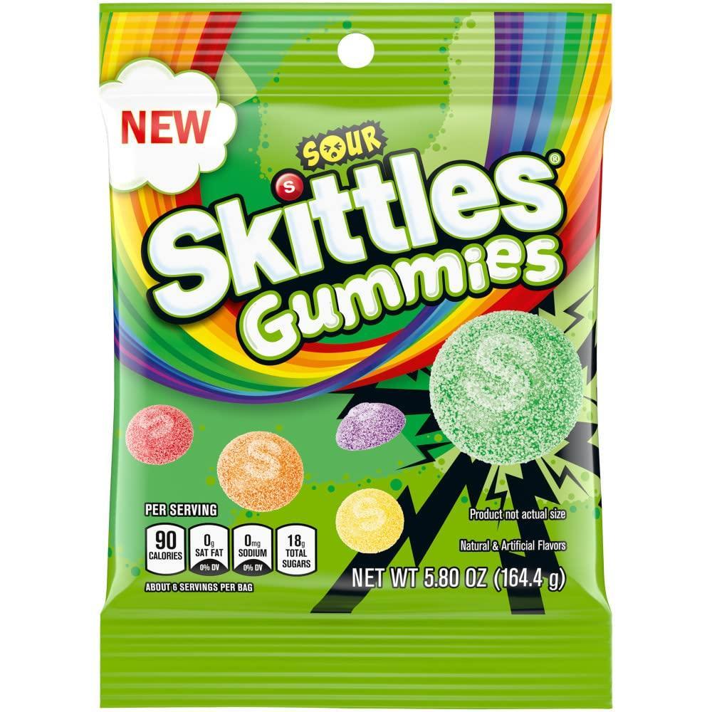 image:imageSKITTLES GUMMIES Sour Gummy St Patricks Day Candy Green Grab and Go Pack 58 oz Bag Pack of 12Sour