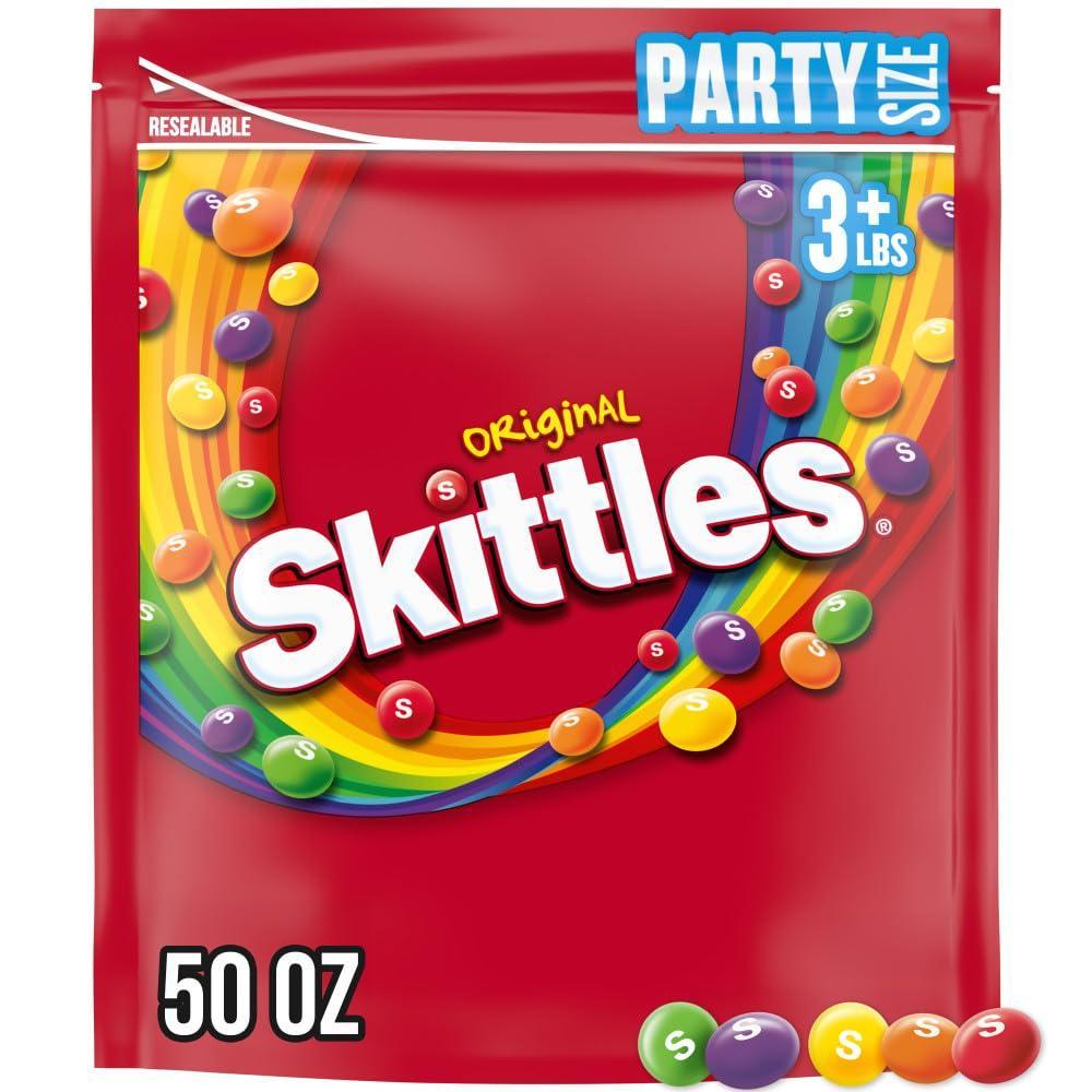 image:imageSKITTLES Original Chewy Candy Rainbow Colorful Bite Size Snacks for Celebrations Parties Holiday Candy Dishes Party Size 50 oz BagOriginal