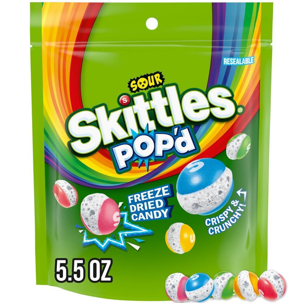 image:imageSKITTLES POPd Originals Freeze Dried Candy Freeze Dried Snacks 55 Oz BagSour