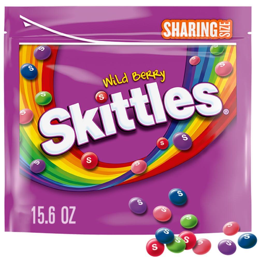 image:imageSKITTLES Wild Berry Chewy Candy Share Size Tear and Share Movie Night Party Favor Candy Snack 156 Oz Resealable BagWild Berry