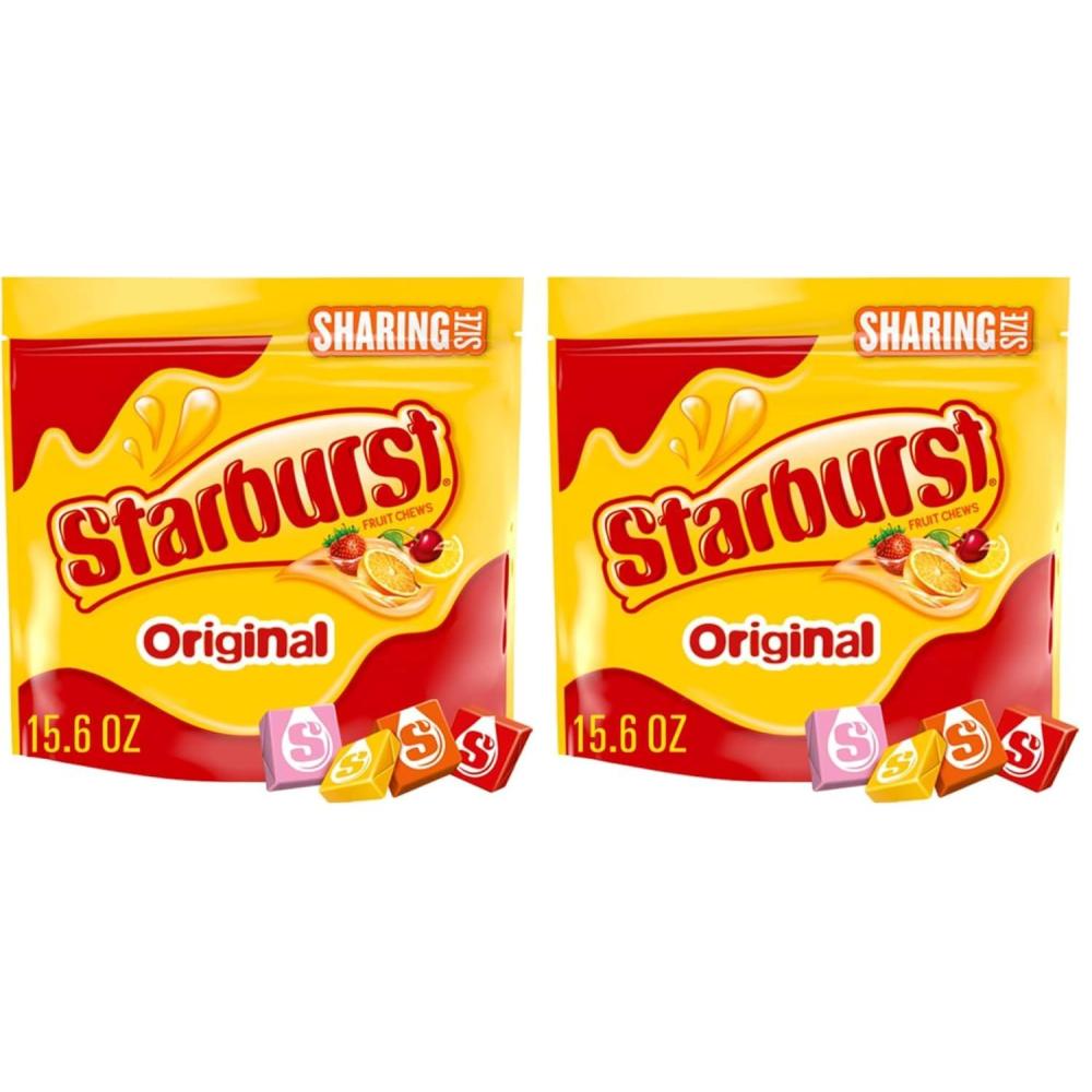image:imageSTARBURST Chewy Candy Sharing Size Individually Wrapped Fruit Chews Candy 156 oz Resealable Bag156 Ounce Pack of 2