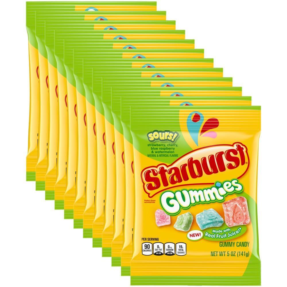 image:imageSTARBURST Gummies All Pink Gummy Candy 5 oz Bag Pink Snacks Individually Wrapped Candy Bag Pack of 12Sour