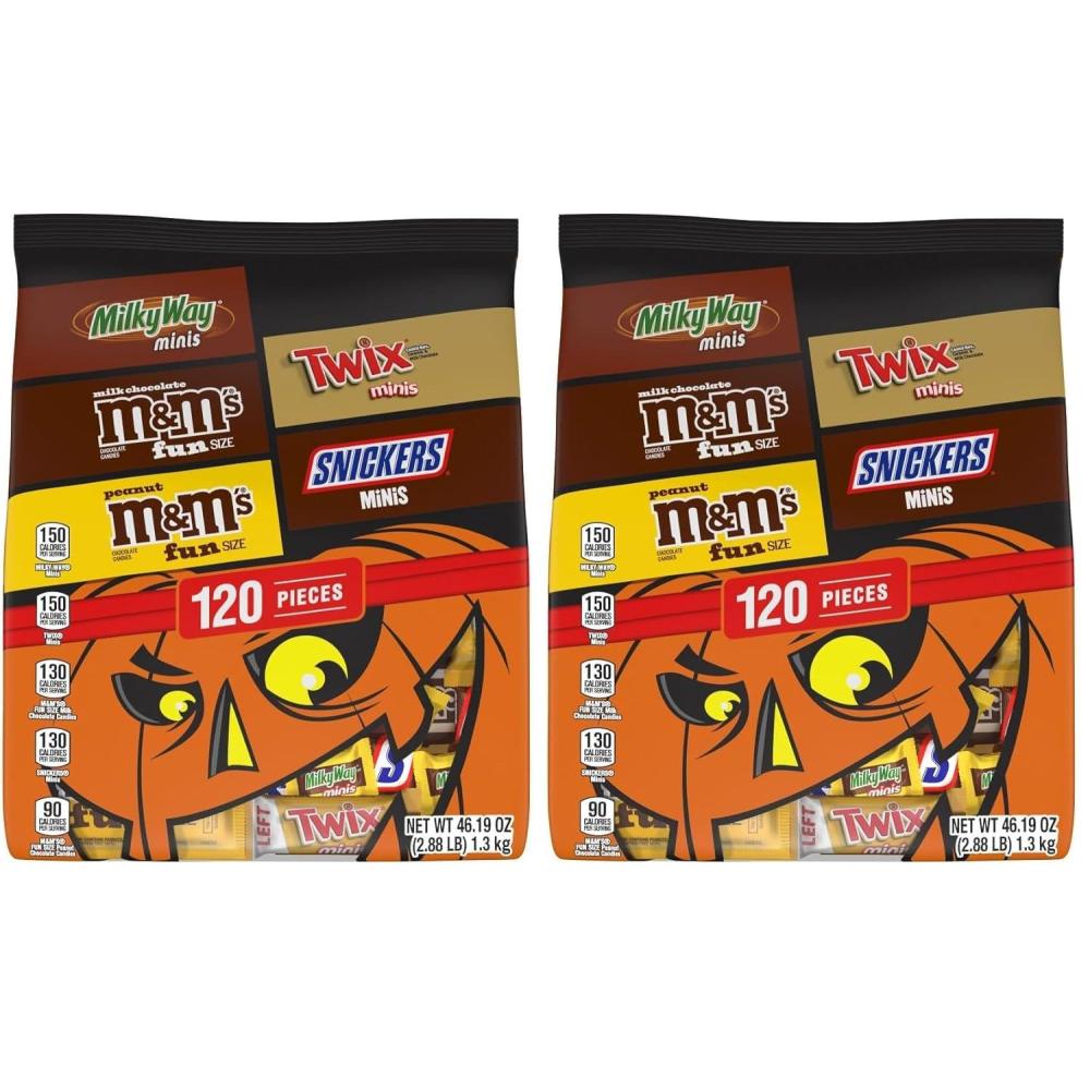 image:imageSnickers Twix amp Milky Way Minis Assorted Chocolate Candy Variety Pack Candy Bag 150 Ct Bulk Bag 293 Pounds120 Count Pack of 2