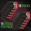 5 Gum Spearmint Rain Sugar Free Chewing Gum Bulk, 15 Stick Box (Pack of 10)(Strawberry Flood)