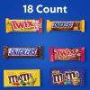 MARS M&M’S Peanut, M&M’S Caramel,SNICKERS Original,SNICKERS Peanut Butter Squared, TWIX Original and Cookie Dough Variety Pack Full Size Individually Wrapped Milk Chocolate Candy Bars,18 Ct(M&M’s  Snickers  & More)