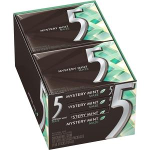 5 Gum Spearmint Rain Sugar Free Chewing Gum Bulk, 15 Stick Box (Pack of 10)(Sweet Mint Maze)