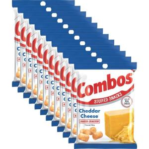 COMBOS Cheese Snacks – Buffalo Blue Cheese and Crackers Snack Packs, Baked Cracker Snack, 6.3-Ounce Bulk Bag (Pack of 12)(Cracker – Cheddar Cheese)