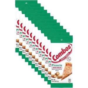COMBOS Stuffed Pizzeria Baked Pretzel Snacks, Individually Wrapped, 3.0 Oz Pretzels Individual Bags, Bulk Snacks Pack of 12(Cheese)