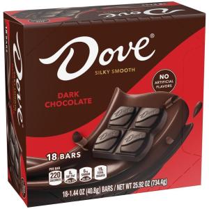 DOVE Dark Chocolate Candy Bars, Full Size Candy Bars, Suitable for Snacking, Parties, and Gift Baskets, 1.44 oz (Pack of 18)(Dark Chocolate)