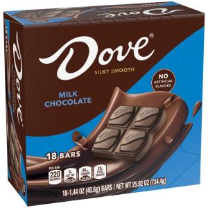 DOVE Dark Chocolate Candy Bars, Full Size Candy Bars, Suitable for Snacking, Parties, and Gift Baskets, 1.44 oz (Pack of 18)(Milk Chocolate)