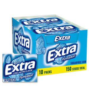 EXTRA Polar Ice Chewing Gum Packs, Sugar Free Gum in Bulk for Fresh Breath, 15 Sticks(Peppermint)