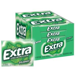 EXTRA Polar Ice Chewing Gum Packs, Sugar Free Gum in Bulk for Fresh Breath, 15 Sticks(Spearmint)