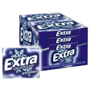 EXTRA Polar Ice Chewing Gum Packs, Sugar Free Gum in Bulk for Fresh Breath, 15 Sticks(Winterfresh)