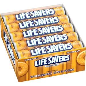 LIFE SAVERS Butter Rum Hard Candy Bulk, 1.14 ounce (20 Single Packs)(Butter Rum)