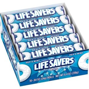 LIFE SAVERS Butter Rum Hard Candy Bulk, 1.14 ounce (20 Single Packs)(Pep-O-Mint)
