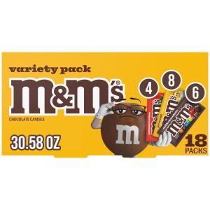 MARS M&M’S Peanut, M&M’S Caramel,SNICKERS Original,SNICKERS Peanut Butter Squared, TWIX Original and Cookie Dough Variety Pack Full Size Individually Wrapped Milk Chocolate Candy Bars,18 Ct(M&M’s Variety)