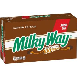 MILKY WAY Share Size Candy Bars With Caramel, Nougat, and Milk Chocolate – Pack of 24, 3.63 Ounce, Bulk Box, Bulk Candy Bars