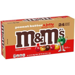 M&M’S Peanut Butter & Jelly Candy, Single Size, 1.6 Oz Packs (Pack of 24)(1.6 Ounce (Pack of 24))