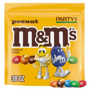 M&M’S Peanut Milk Chocolate Candy Bulk Pack, Party Size, 38 oz Bag