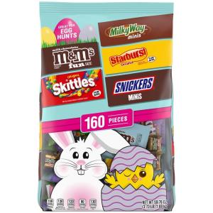 M&M’S, SKITTLES Original, SNICKERS, MILKY WAY & STARBURST Chocolate and Fruity Easter Candy for Easter Baskets and Eggs, 27.27 Ounce Bag(160 Count (Pack of 1))