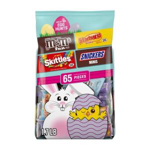 M&M’S, SKITTLES Original, SNICKERS, MILKY WAY & STARBURST Chocolate and Fruity Easter Candy for Easter Baskets and Eggs, 27.27 Ounce Bag(65 Count (Pack of 1))