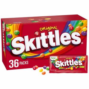SKITTLES Candy, Tropical Bulk Candy 2.17-Ounce, 36 Packs of Individually Wrapped Candy Bulk Box(Original)