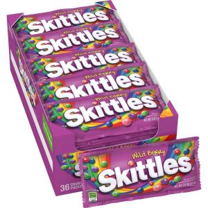 SKITTLES Candy, Tropical Bulk Candy 2.17-Ounce, 36 Packs of Individually Wrapped Candy Bulk Box(Wild Berry)