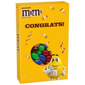 SKITTLES Original Chewy Candy Gift Box with Congrats Card for Graduation, Anniversary, Engagement, Wedding, Baby, New Job and All Congratulations Celebration Card Gift, 11.28 Oz Box(Peanut)