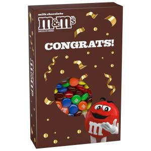 SKITTLES Original Chewy Candy Gift Box with Congrats Card for Graduation, Anniversary, Engagement, Wedding, Baby, New Job and All Congratulations Celebration Card Gift, 11.28 Oz Box(Milk Chocolate)