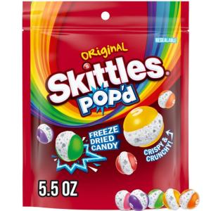 SKITTLES POP’d Originals Freeze Dried Candy, Freeze Dried Snacks, 5.5 Oz Bag(Original)