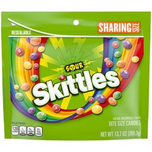 SKITTLES Sour Chewy Candy, Sour Candy Bulk, Sharing Size, 13.7 Oz Bags, Pack of 6, Tangy Fruit Flavors (Strawberry, Lime, Lemon, Orange & Grape), For Parties & Snacking