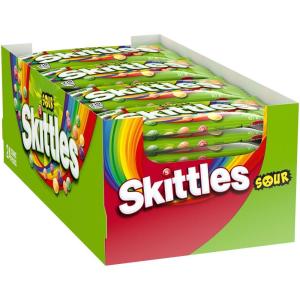SKITTLES Sours St Patricks Day Rainbow Individually Wrapped Full Size Chewy Candy Packs, 24 Ct Bulk Box