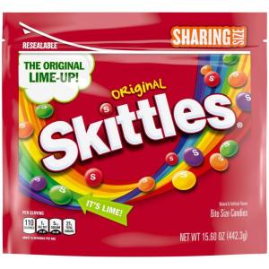 SKITTLES Wild Berry Chewy Candy Share Size Tear and Share Movie Night Party Favor Candy Snack, 15.6 Oz Resealable Bag(Original)