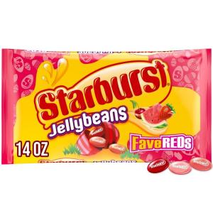 STARBURST Red Fruit-Flavored Jelly Beans Easter Candy, Jellybeans for Easter Basket Stuffers, Eggs, 14oz, 12/CS