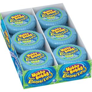 HUBBA BUBBA Bubble Gum Tape – Original Chewing Gum Bulk Pack, 2 oz, Pack of 6 Candy Bulk(Blue Raspberry)