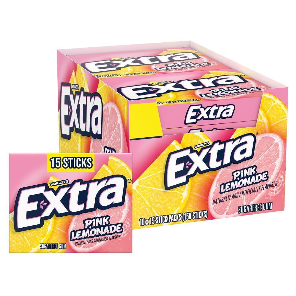 image:imageEXTRA Pink Lemonade Gum  Sugar Free Chewing Gum Bulk 10 Packs per Inner Total 150 Sticks