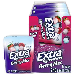 EXTRA Gum Sugar-Free Chewing Gum, Berry Mix – 3.21-Ounce 40-Piece Bottle (Pack of 6)