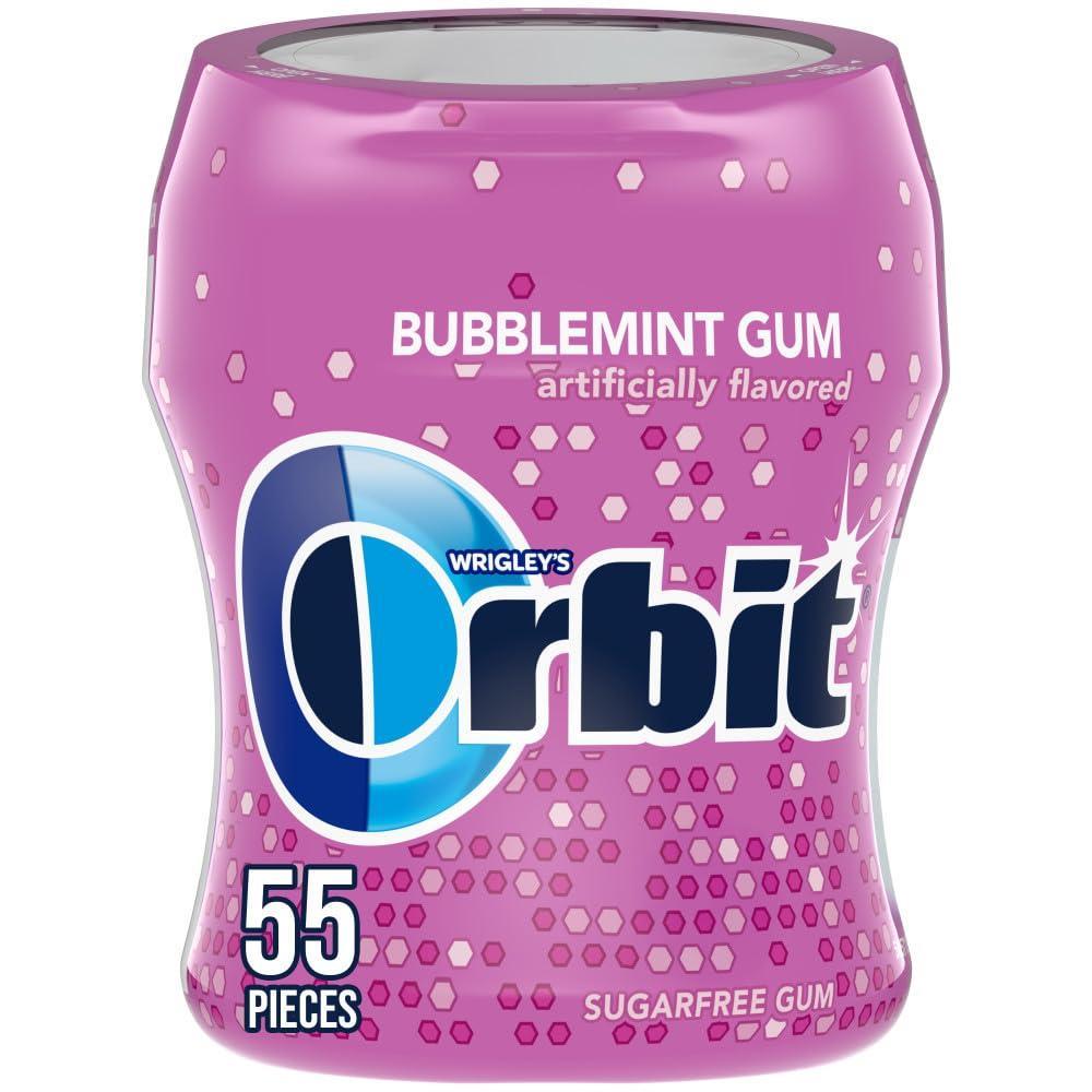 image:imageORBIT Bubblemint Sugar Free Chewing Gum Bulk Pack 55 Piece Bottles Pack of 4Bubblemint