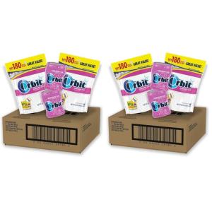 ORBIT Bubblemint Sugar-Free Chewing Gum Bulk Pack, 2 Bags – 180 Pieces & 2 Bottles – 55 Pieces Bubble Gum(470 Count (Pack of 2))