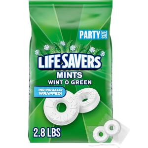 LIFE SAVERS Mints, Bulk Hard Candy Wint-O-Green Breath Mints, 44.93 oz Party Size(44.93 oz(Pack of 1))