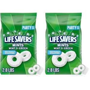LIFE SAVERS Mints, Bulk Hard Candy Wint-O-Green Breath Mints, 44.93 oz Party Size(44.93 oz(Pack of 2))